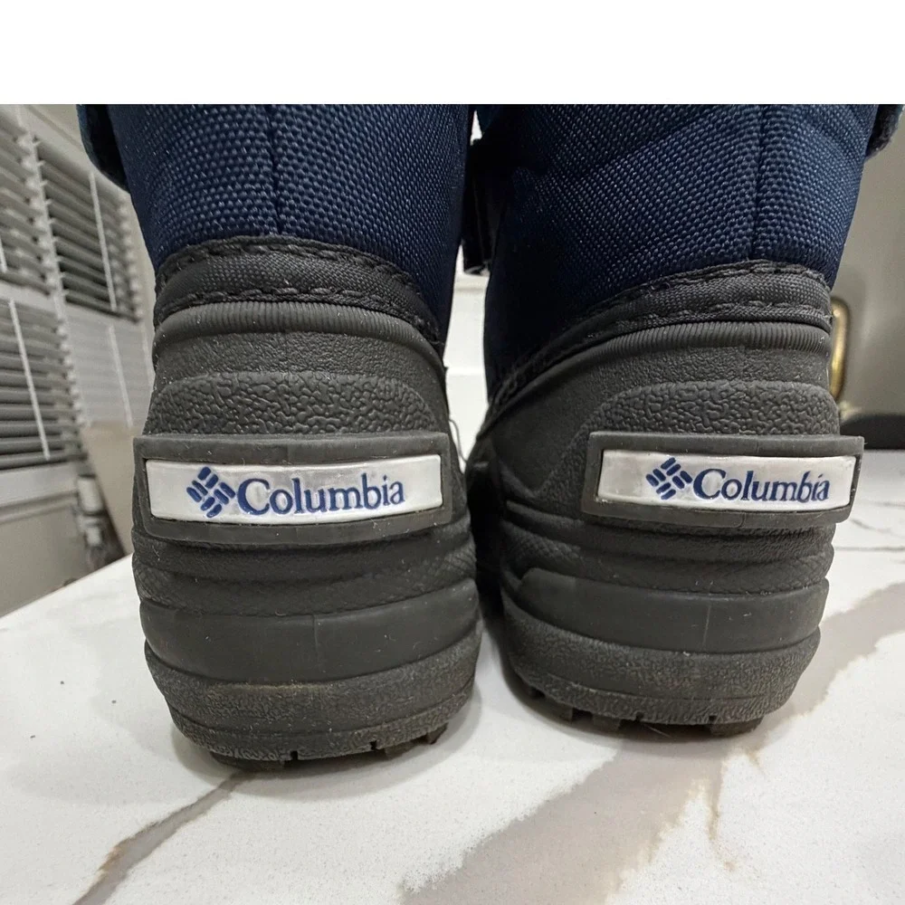Columbia Kids Powderbug Plus II Waterproof Snow Boots Blue Navy Gorpcore Size 9